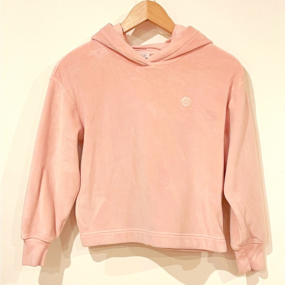 Gap Girls Pink Soft Velour Hoodie Size L